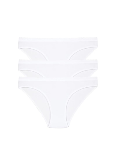 3 Lü Paket Şahin Bayan Likralı Bikini Külot 30624 Beyaz