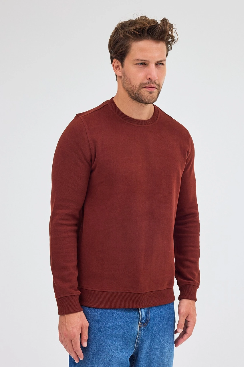 İmza Kiremit Uzun Kol Bisiklet Yaka Düz Pamuklu Comfort Fit Sweatshirt 1013255150 Kiremit İmza Kiremit Uzun Kol Bisiklet Yaka Düz Pamuklu Comfort Fit Sweatshirt 1013255150 Kiremit