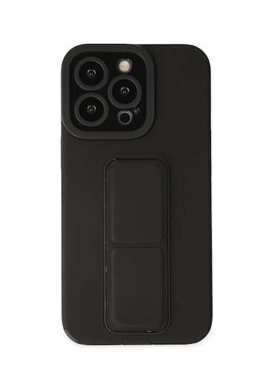İphone 14 Pro Kılıf Mega Standlı Silikon - Siyah