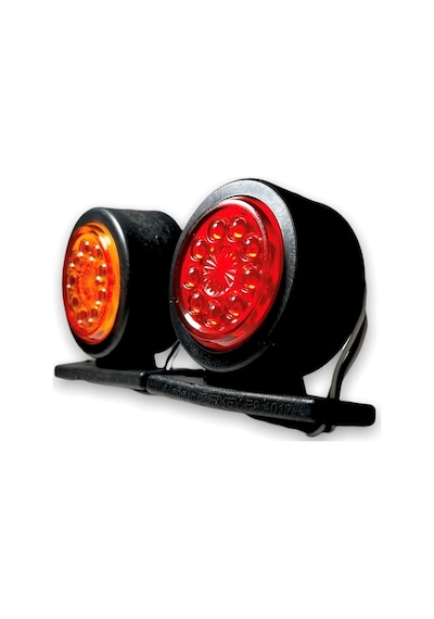 Ahmet Otomotiv 2 Adet Mercekli Takoz Lamba Sarı-kırmızı 12v-24v