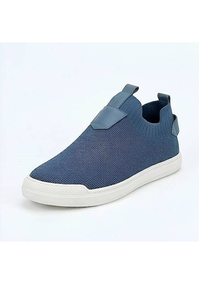 Daytex 4224 Erkek Slip-on - Full Triko Örgü Termo Taban Sneaker Mavi