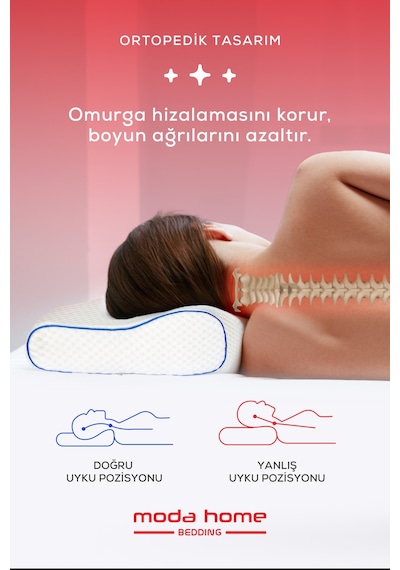 Visco Boyun Destekli Yastık Beyaz