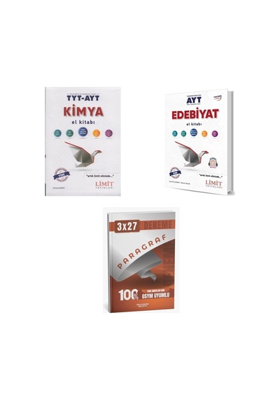 2027 Limit Ayt Kimya Tyt + Edebiyat El Kitabı + Anla Kazan Paragraf Deneme 3'lü Set