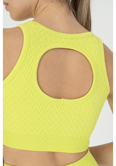 Maraton Slimfit Kadın Kapalı Yaka Neon Yeşil Bra Neon Yeşil