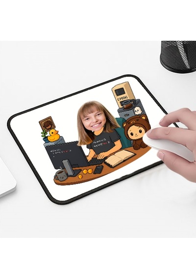 Kişiye Özel Karikatürlü Fotoğraflı 33x28 Cm Mousepad Kaymaz Taban Rahat Konforlu Mouse Pad2