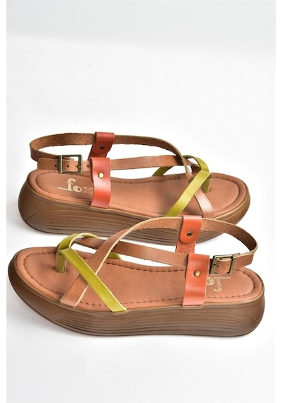 Fox Shoes Multi Hakiki Deri Kadın Sandalet