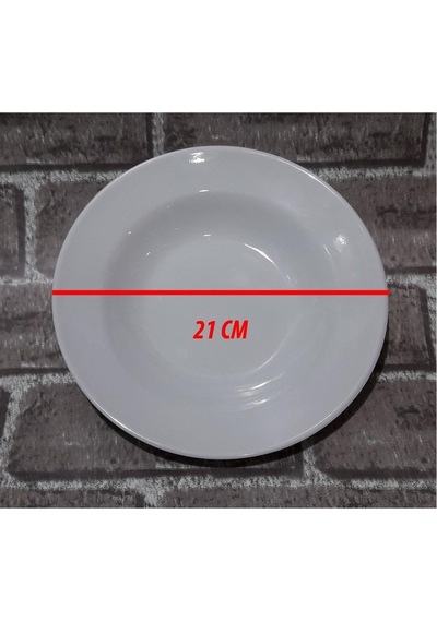 Melamin Çukur Yemek Tabağı. 6 Adet Lokanta Tabağı. 21 Cm