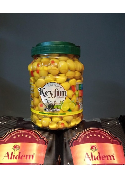 Keyfim Biberli Domat Yağlı Yeşil Zeytin 1350 G