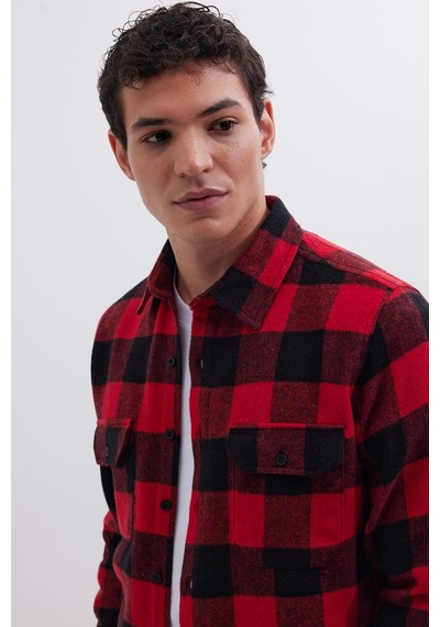 Tudors Erkek Slim Fit Dar Kesim Uzun Kollu Kapaklı Çift Cepli Kareli Kışlık Oduncu Gömlek-41626 Çok Renkli Tudors Erkek Slim Fit Dar Kesim Uzun Kollu Kapaklı Çift Cepli Kareli Kışlık Oduncu Gömlek-41626 Çok Renkli