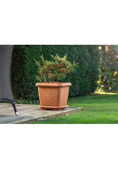 Tr Kare Saksı No:4 Tabaklı 44,2 Cm, 44 Litre Kiremit Genel