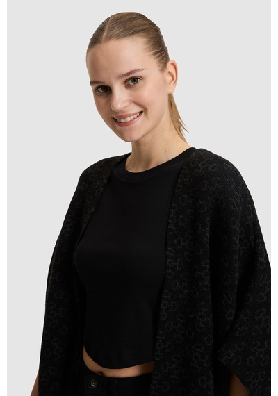 U.S. Polo Assn. Kadın Siyah Triko Panço 50327495-vr046