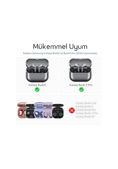 Samsung Galaxy Buds 3-pro-3 Fe İçin Kulaklık Kılıfı Darbelere Ve Çizilmeye Karşı Kasa Koruyucu Buds 3 Pro Kılıfı Tam Koruma Sağlayan Extra Kalın Yapılı Taşıma Askılı Buds 3 Pro Koruma Yeşil