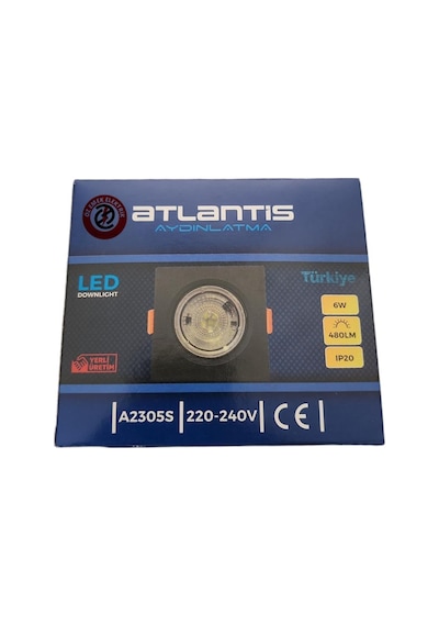 Atlantis 6 Watt 6W Cob Led Spot Siyah Kasa Kare Beyaz Işık
