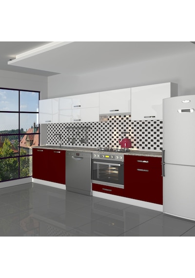 Decoraktiv Elite 280y Ank Mdf Hazır Mutfak Dolabı - Tezgah Dahil - Bordo Beyaz Beyaz - Kırmızı Decoraktiv Elite 280y Ank Mdf Hazır Mutfak Dolabı - Tezgah Dahil - Bordo Beyaz Beyaz - Kırmızı