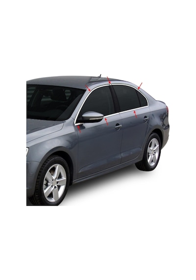 Volkswagen Jetta Krom Cam Çerçevesi Set 2012-2018 12 Parça