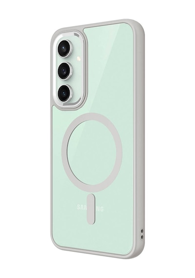 Galaxy Uyumlu S23 Fe Kılıf Magsafe Şeffaf Arka Yüz Kamera Yükseltili Silikon Pazarplus Pembe Açık