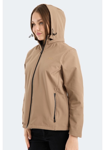 Slazenger Heat Control Kadın Çıkarılabilir Kapüşonlu Bej Mont & Kaban Bej