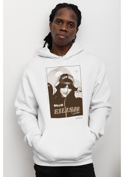 Sevbano Billie Eilish Met Gala After Party Baskılı Unisex Oversize Şarkıc beyaz