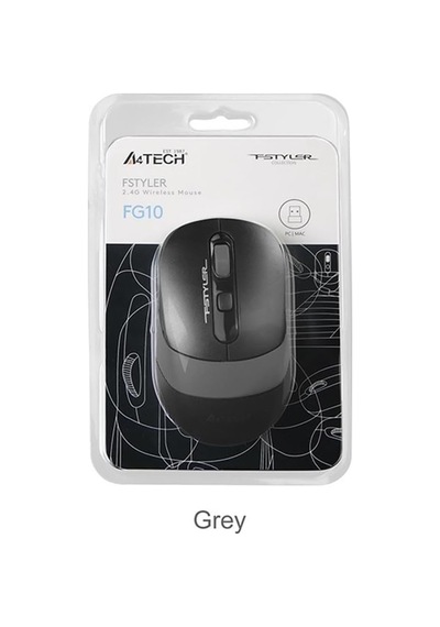 A4 Tech Fg10 Nano Kablosuz Optik 2000 Dpı Mouse, 4 Yönlü Scroll, Siyah Gri