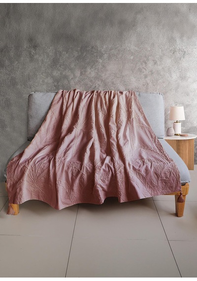 The Mia Throw Koltuk Şalı Püsküllü Gül Kurusu 170x130 Gül Kurusu