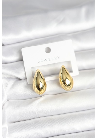 Gold Renk Damla Küpe 24 Mm Çok Renkli