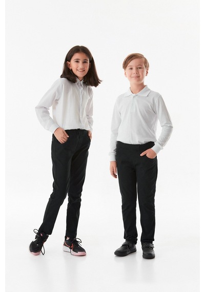 Fullamoda Beli Lastikli Straight Erkek Çocuk Pantolon 24mcck254212215-siyah Siyah