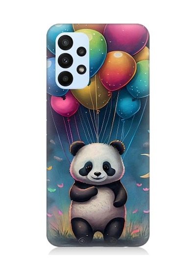Samsung Galaxy A53 Uyumlu Renkli Balonlar Ve Panda Desenli Silikon Kılıf