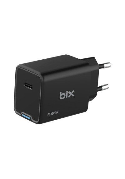 Bix BX1P65G GaN 65W Led Göstergeli Hızlı Şarj Cihazı Siyah