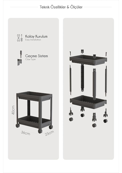2 Katlı Tekerlekli Düzenleyici Raf Mutfak Tezgah & Evye Altı Dolap İçi Organizer, Banyo Deterjanlık Ve Şampuanlık, Çok Amaçlı Taşınabilir Sebzelik, Modern Dekoratif Mutfak Raf Ünitesi Gri Çok Renkli 2 Katlı Tekerlekli Düzenleyici Raf Mutfak Tezgah & Evye Altı Dolap İçi Organizer, Banyo Deterjanlık Ve Şampuanlık, Çok Amaçlı Taşınabilir Sebzelik, Modern Dekoratif Mutfak Raf Ünitesi Gri Çok Renkli