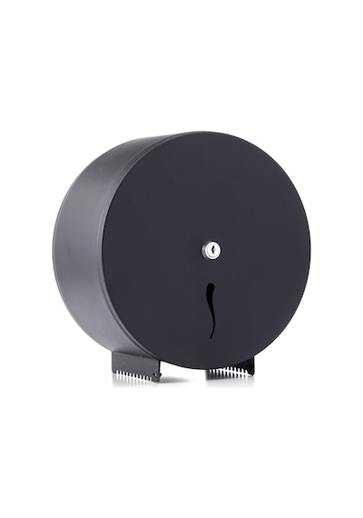 ARGESAN-Paslanmaz Çelik Jumbo Tuvalet Kağıtlığı MINI Q22 cm-SİYAH