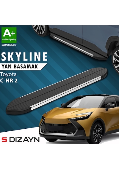 S-dizayn Toyota C-hr 2 Skyline Krom Yan Basamak 173 Cm 2023 Üzeri A+ Kalite