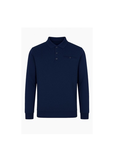 Ercan Regular Fit Polo Yaka Selanik Kazak - 7460 Lacivert