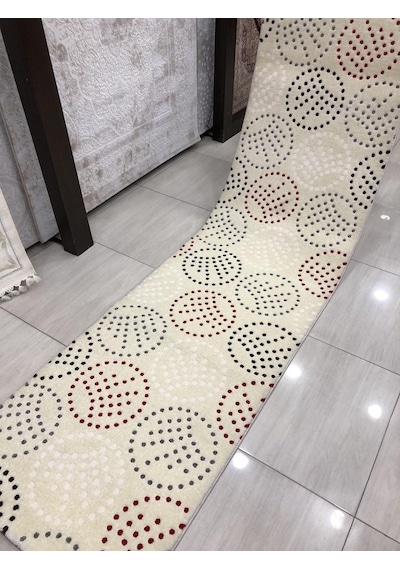 Saray Halı Samyeli 10941 Wk 80X300 Krem Kırmızı Gri Yolluk !