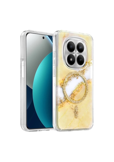 Onegif Xiaomi Redmi Note 15 Pro Plus 5g Lotus Simli Magsafe Kapak - Gümüş