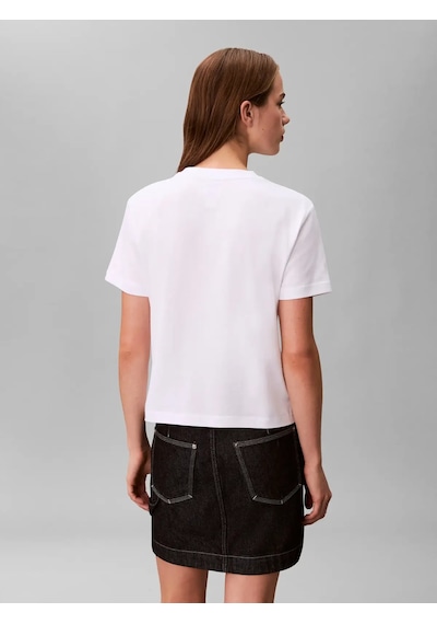 Calvin Klein A - Ss 20s Jsy Logo, Yaa Beyaz Kadın T-shirt