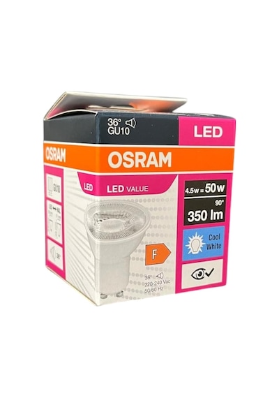 4,5w Gu10 Led Ampul 4000k 10'lu Ekonomik Paket Günışığı, 350 Lümen, 36 Işık Açısı, Enerji Standart