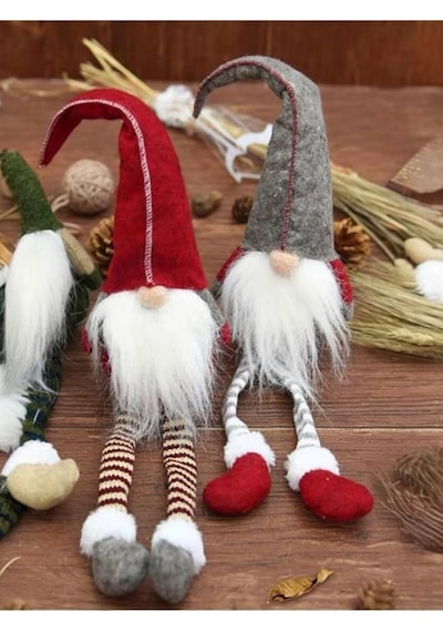 1 Adet 35 Cm Uzun Şapkalı Gnome Tomte Şans Cücesi Yılbaşı Süsü Parti Dekorasyon Süs, Kırmızı Standart