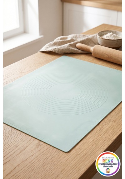 Silikon Hamur Açma Matı Ölçü Çizgili Yoğurma Matı Kaymaz Platinum Silikon 50x40 Cm