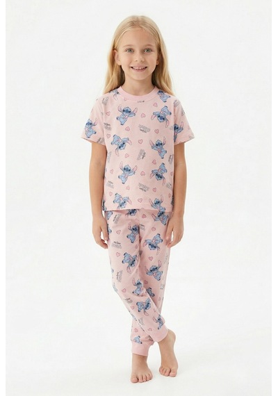 Bunny Hopp Sevimli Karakter Desenli Kız Çocuk Pijama Takımı - %100 Pamuklu Pembe Uyku Seti