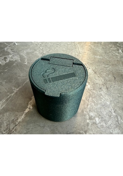 3d Baskı Kapaklı Küllük Menteşeli Rüzgar Ve Koku Önleyici Dekoratif Sigara Küllüğü 11 Cm