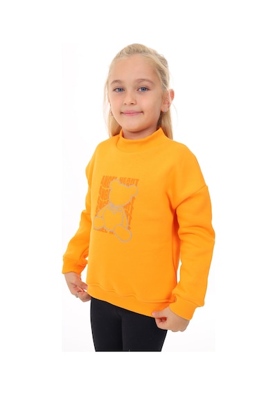 Toontoy Kids Toontoy Kız Çocuk Baskılı Sweatshirt Hardal