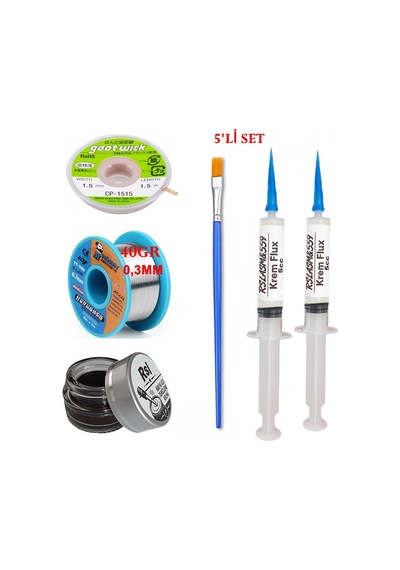 Mechanic Lehim Teli 0,3mm 40gr Havya Uc Temizleyici Rslasm Flux Ve Cp-1515 Lehim Emme Teli Seti04
