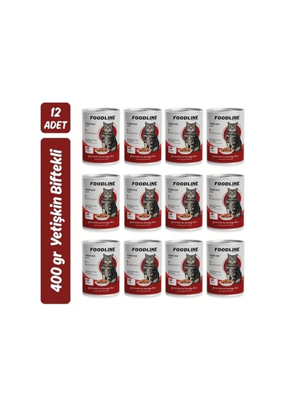 Yetişkin Kedi Konservesi 400 Gr, Gravy Sos İçerisinde Parça Etli 400 Gr X 12 Adet, Dana Eti