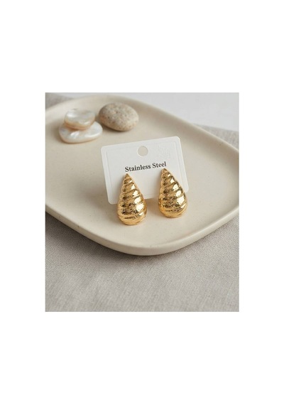 316l Çelik Gold Renk Vintage Damla Model Küpe Tj-bkp12039 Evimdeyokyok