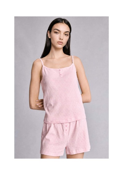 Defacto Regular Fıt Kısa Kollu 2li Açık Pembe Şortlu Pijama Takımı H6955ax26smpn648 Pembe-pn648