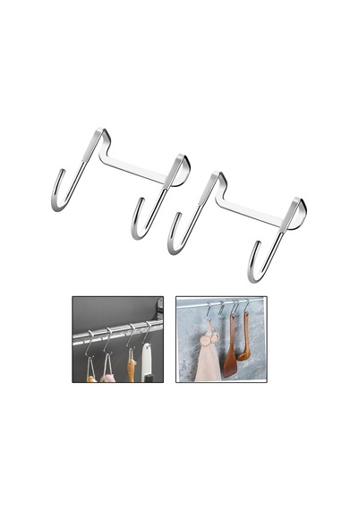 Paslanmaz Çelik Metal Banyo Duşakabin Mutfak Vb Alanlar İçin Askılık M Model -al4838 2 Adet Gümüş Diğer
