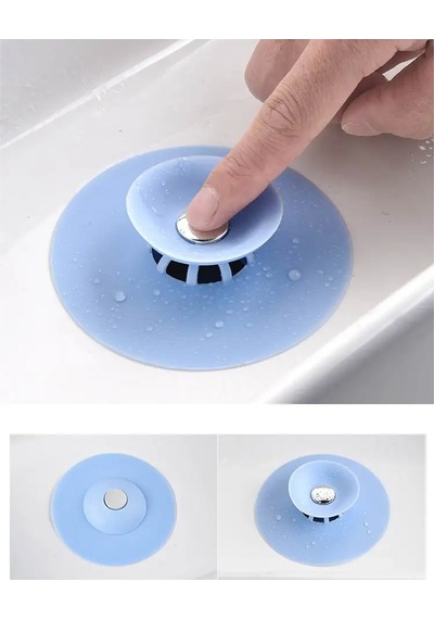 Thentech Lavabo Banyo Küvet Su Gideri Tıkacı Süzgeci Su Engelleyici Beyaz