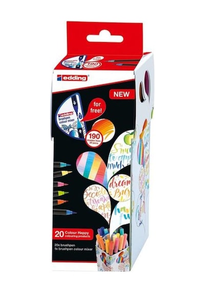Edding Brush Pen 20 Renk Set Colour Happy