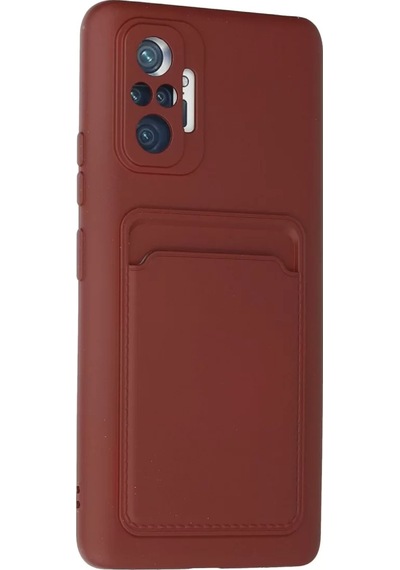 Newface Xiaomi Redmi Note 10 Pro Kılıf Kelvin Kartvizitli Silikon - Bordo