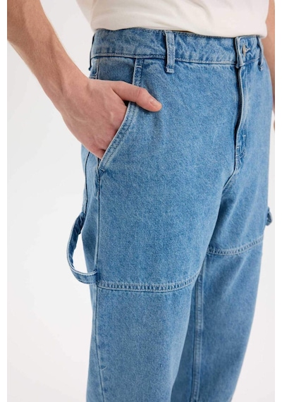 DeFacto %100 Pamuk Relax Fit Rahat Kalıp Geniş Paça Jean Pantolon E3334AX25SPNM28